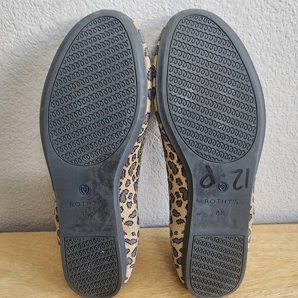 Rothy's The Flat Shoes Womens Size 8.5 EU 39 Leopard Knit Ballet Washable - Picture 11 of 12